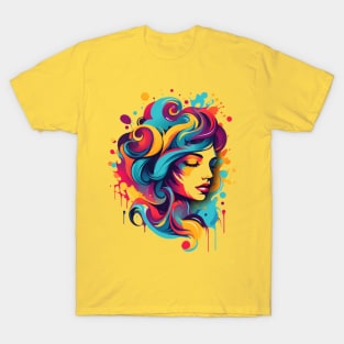 COLORFUL CANVAS OF A WOMAN, LEONA T-Shirt